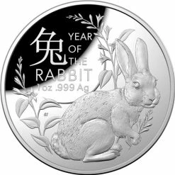 Royal Australian Mint RA Mint - 2023 Lunar Year Of The Rabbit $5 Domed Silver Proof Coin