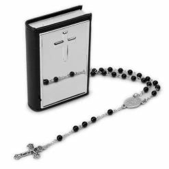 Whitehill - Rosary Beads & Leatherette Bible Set 2pce