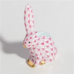 Herend - Rabbit Ornament Miniature Raspberry