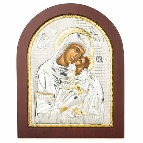 Clarte Icon - Holy Virgin Mary Kissing In Wooden Frame 20x25