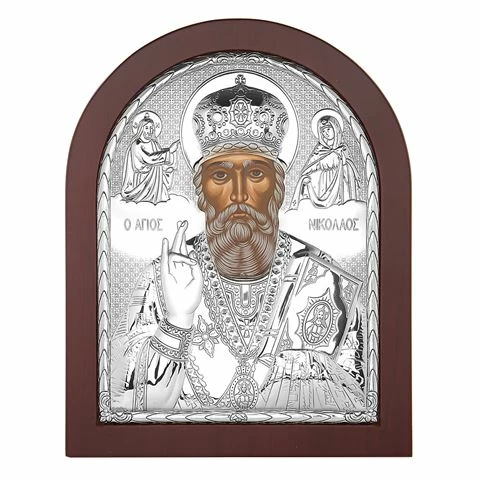 Clarte Icon - St Nicholas In Wooden Frame 25x20cm